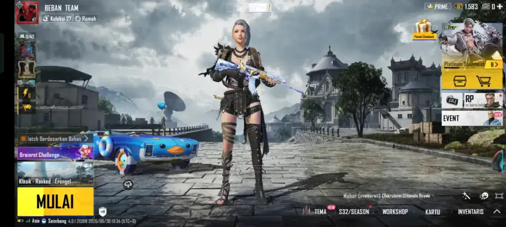 Akun pubg mobile LV 47 1 senjata ultimate LV 7
