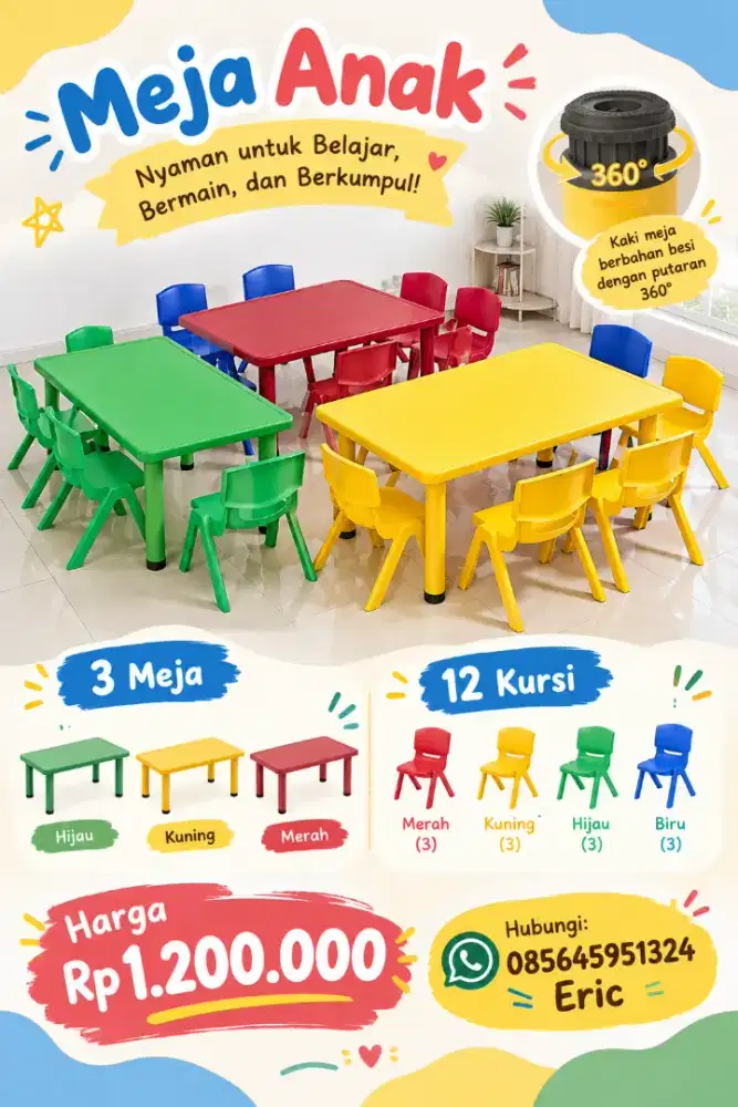 Meja & Kursi Anak Bekas