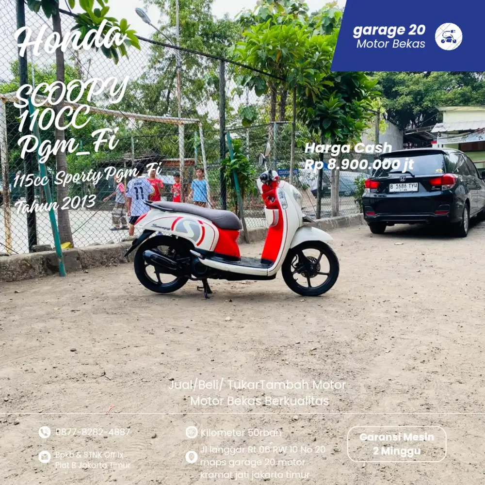 Honda Scoopy Sporty 110cc CBS pgm_Fi Tahun 2013 Pajak Off