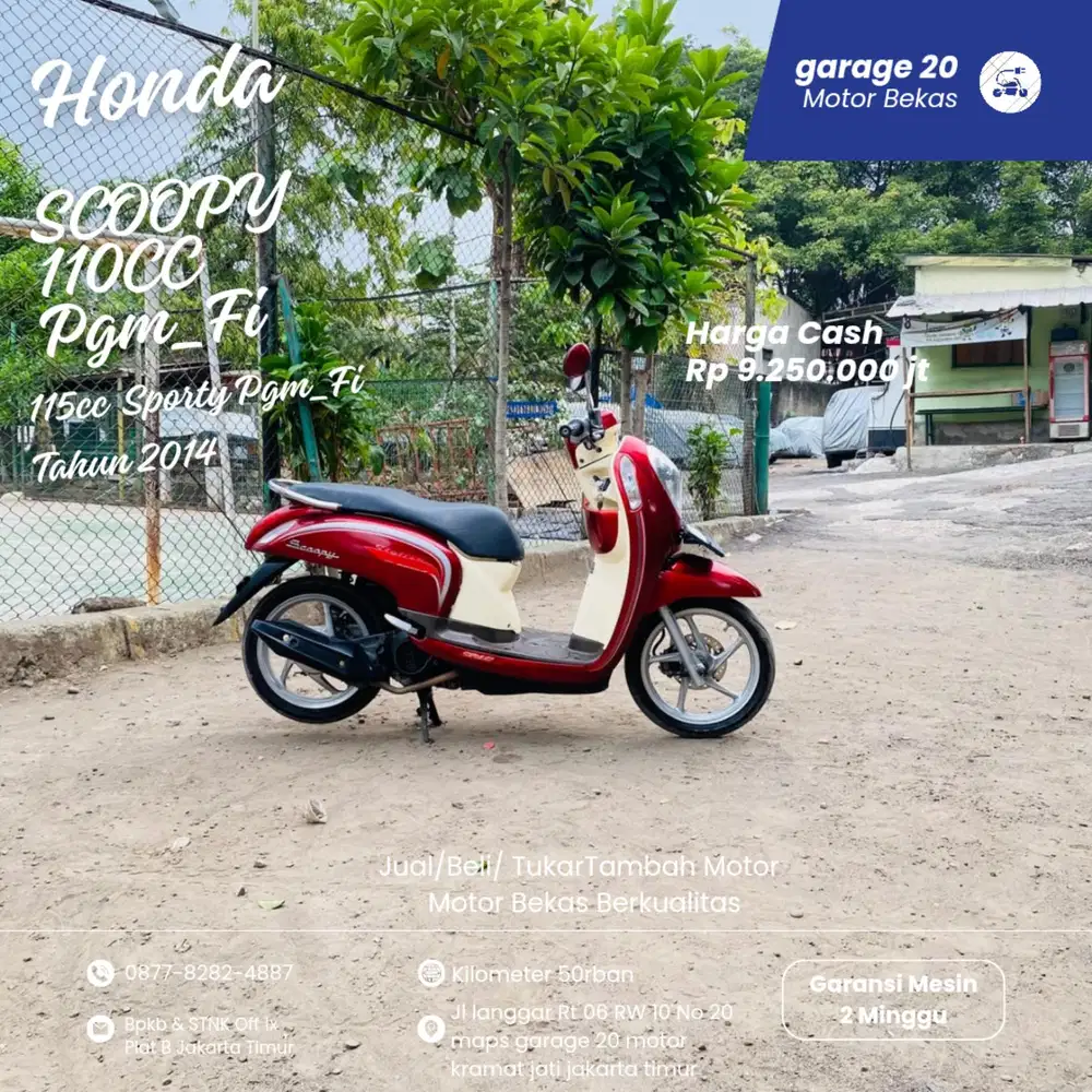 Honda Scoopy 110cc CBS Pgm_Fi Tahun 2014 Pajak Off