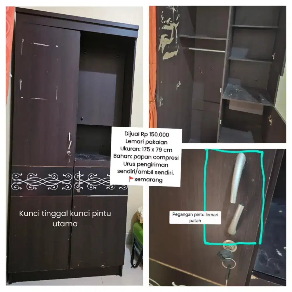 Jual lemari pakaian, dipan kayu dll