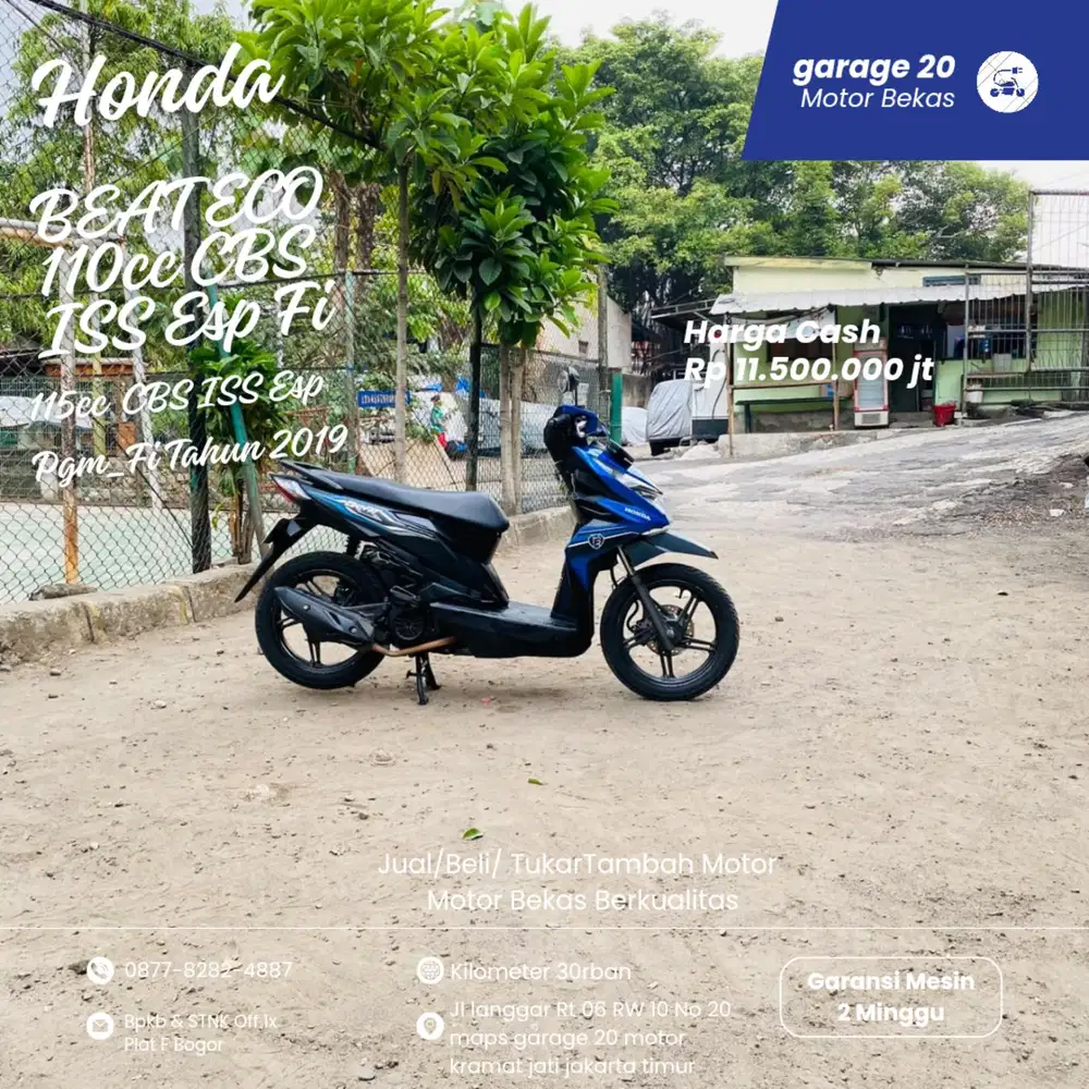 Honda Beat ECO 110cc CBS ISS Esp Fi Tahun 2019 Pajak Off