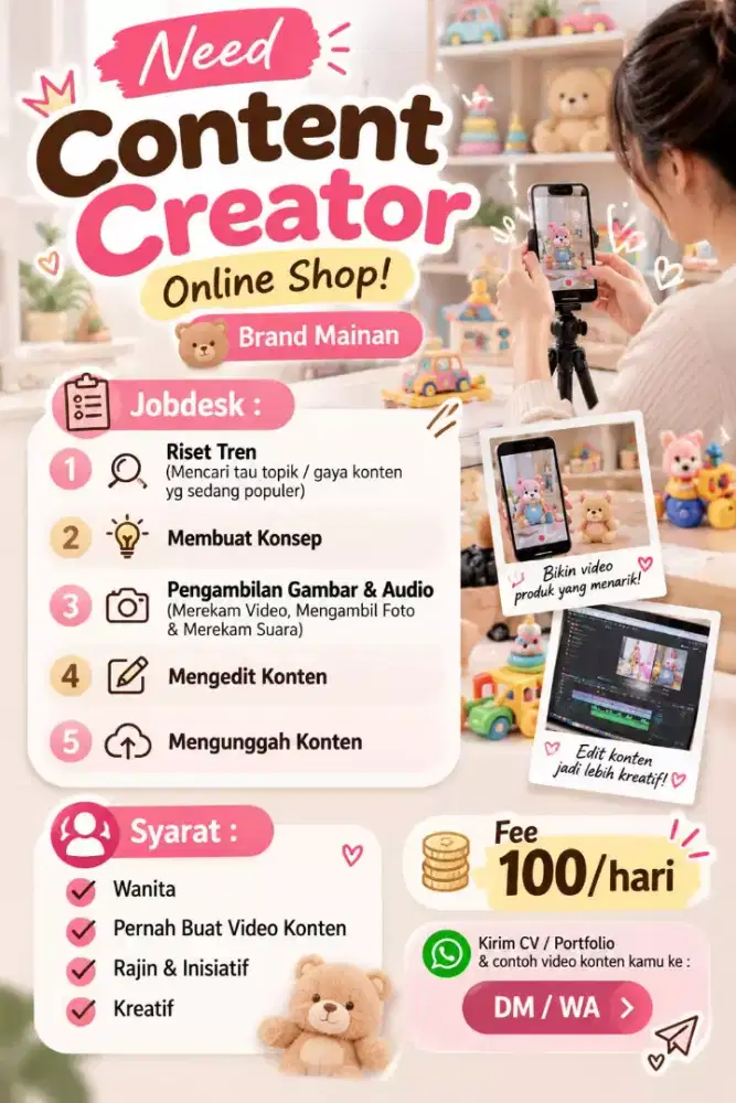 NEED CONTENT CREATOR ONLINE SHOP