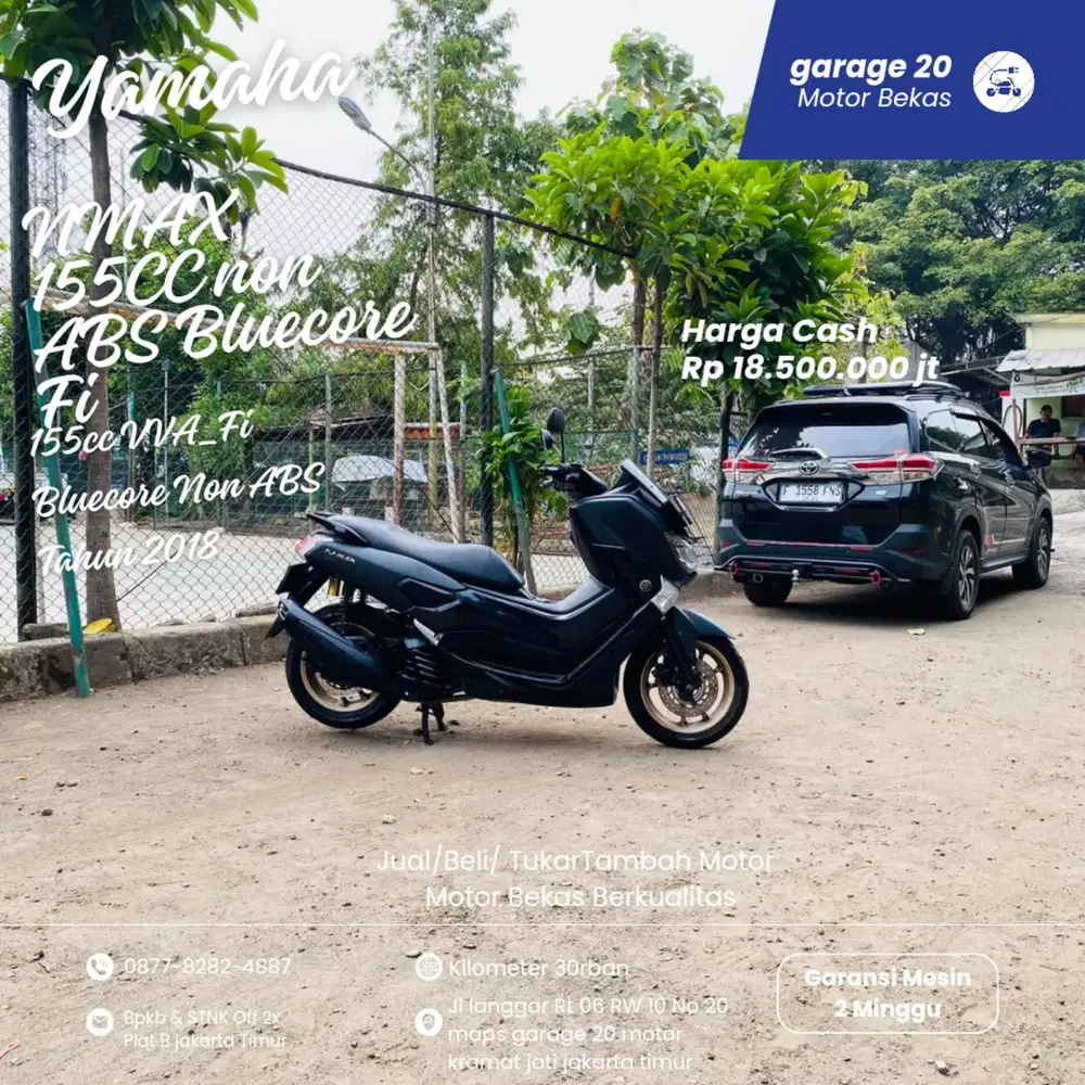 Yamaha NMAX 155cc Non ABS VVA_Fi Blurcore Tahun 2018 Pajak Off