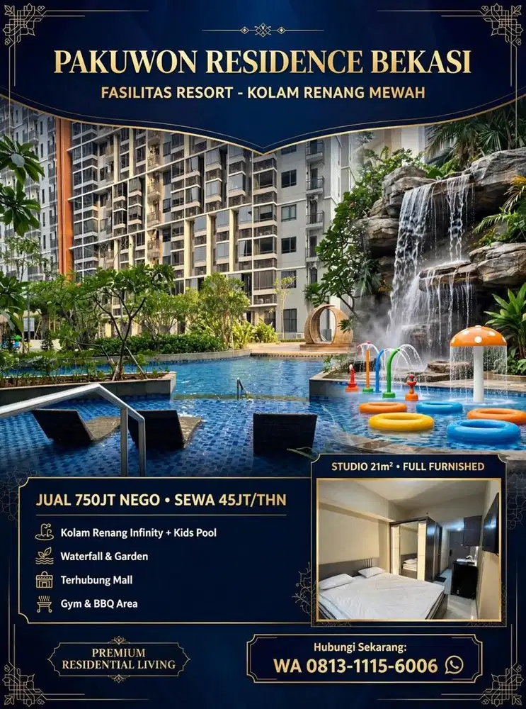 DIJUAL / DISEWAKAN - PAKUWON RESIDENCE BEKASI - FULL FURNISHED