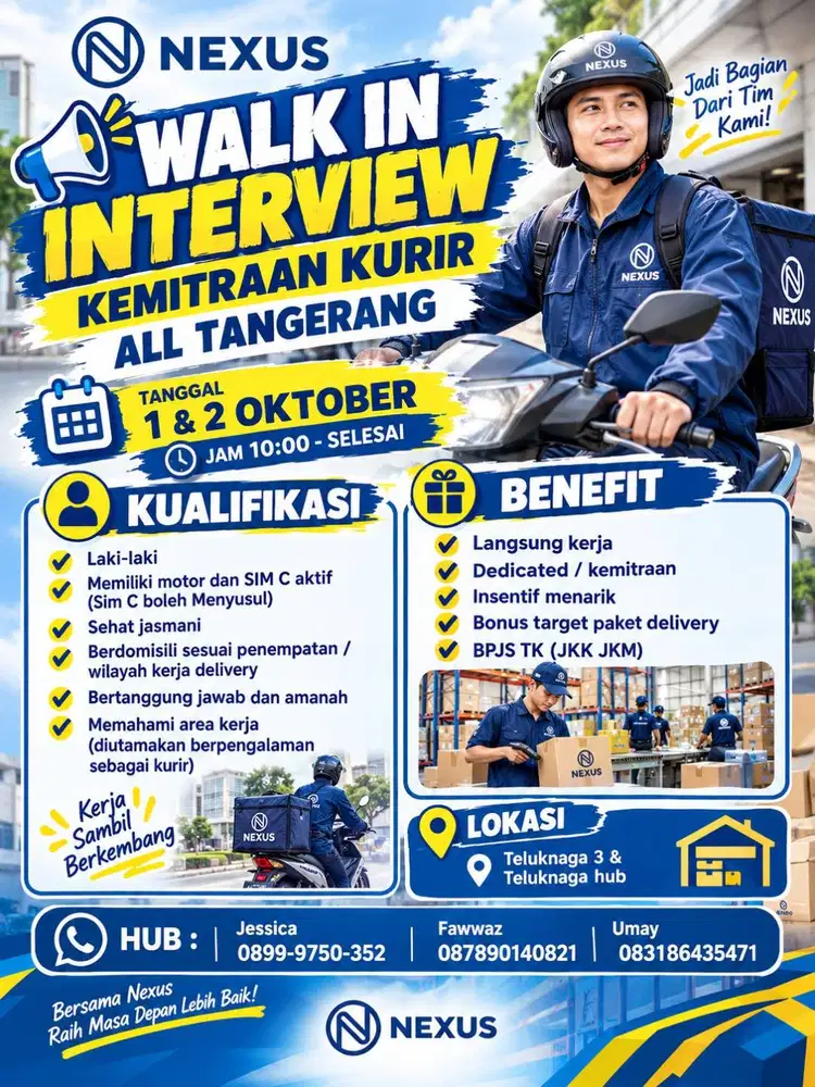 LOKER KURIR WILAYAH TANGERANG