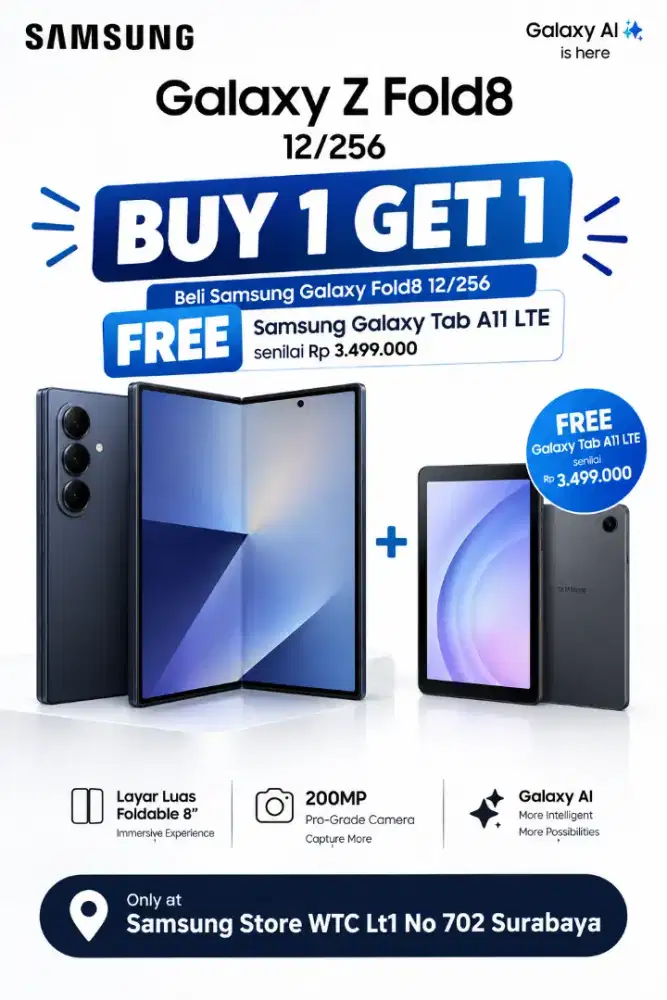 Samsung Galaxy Zfold8 12/256 buy 1 get 1free