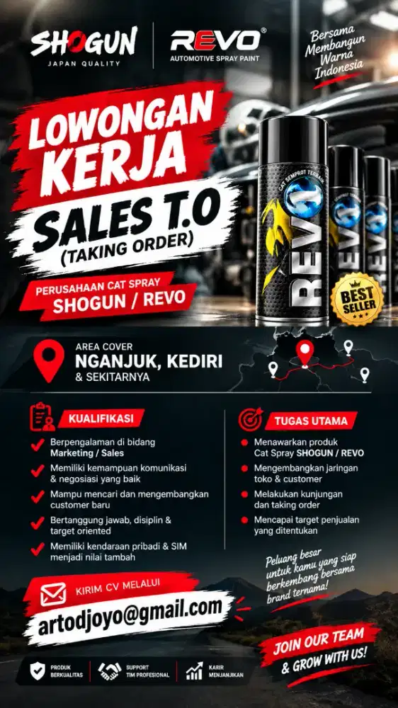 Lowongan Kerja Marketing / Sales T.O