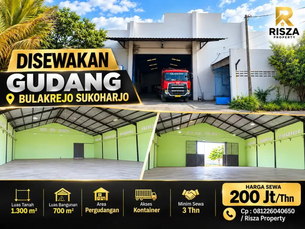 Sewa Gudang Area Sukoharjo, Akses Kontainer, Area Pergudangan