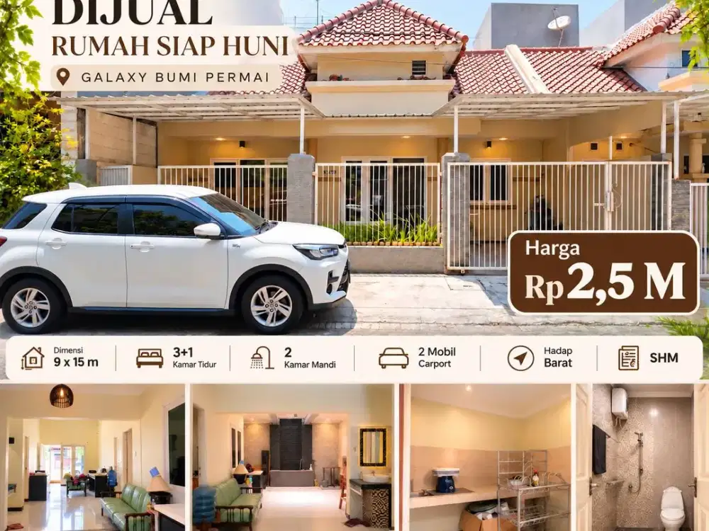 rumah siap huni di Galaxy Bumi Permai hadap barat