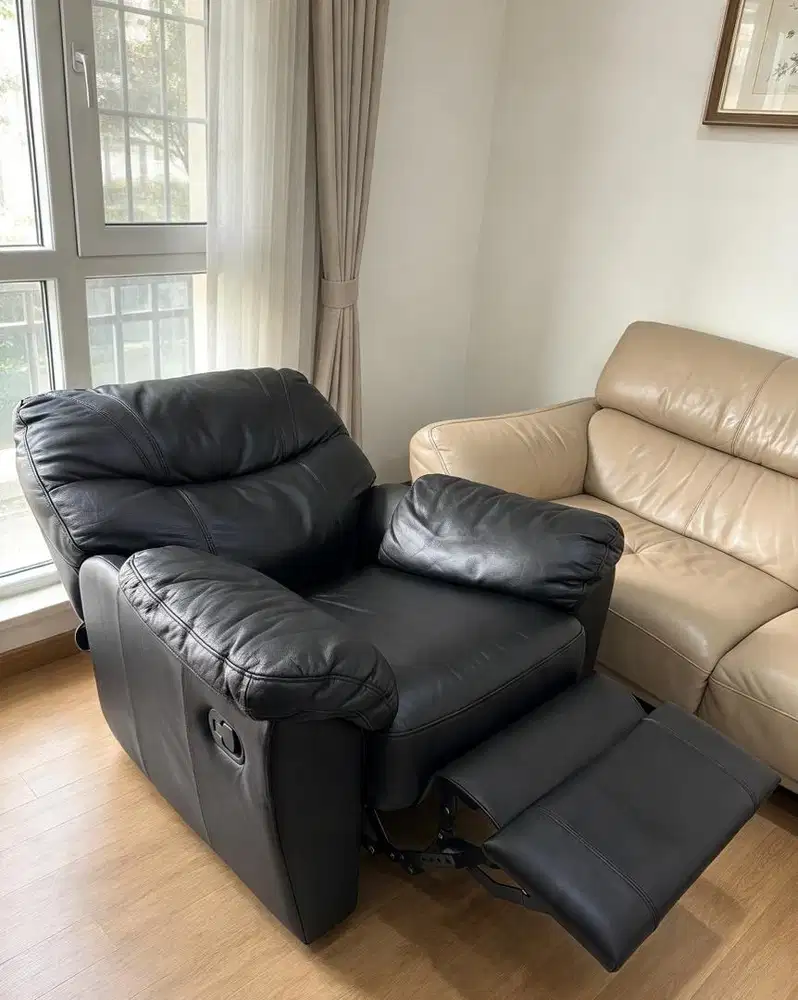 SOFA RECLINER LORENZO FULL LEATHER GENUINE ( KULIT ASLI )