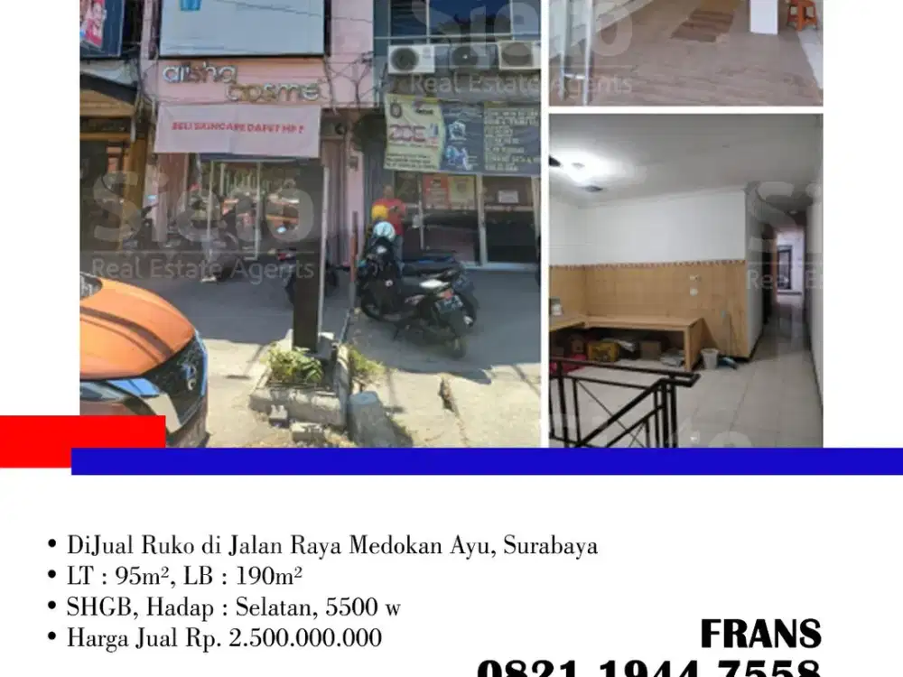 DiJual Ruko di Jalan Raya Medokan Ayu, di Surabaya