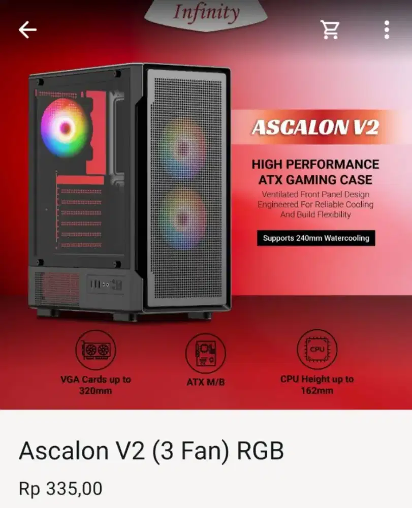 Casing PC gaming eks sisa toko