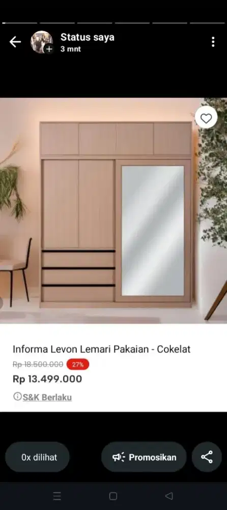 Lemari pakaian gantung