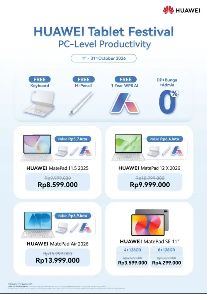 Kredit, cash,tuker tambah di HUAWEI STORE CILEGON CENTER MALL