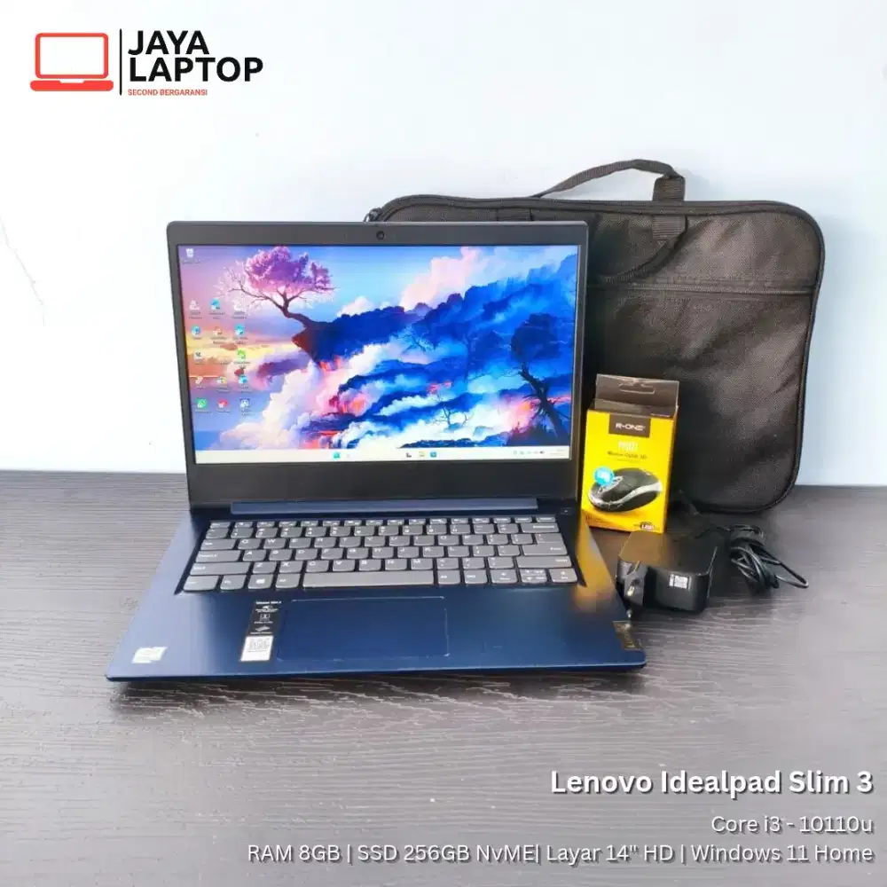 Lenovo Ideapad Slim 3 i3 gen 10 RAM 8GB SSD 256GB Laptop Second Bekas