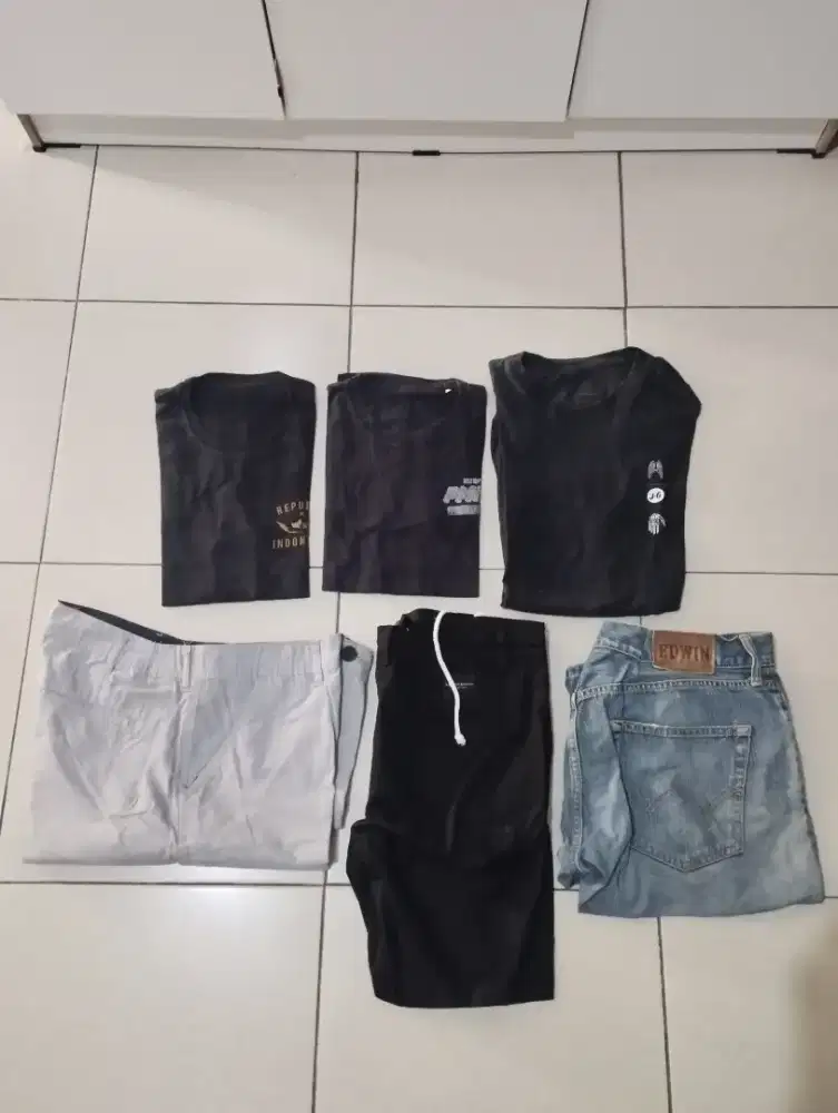 Borongan 3 Kaos & 3 Celana Pendek