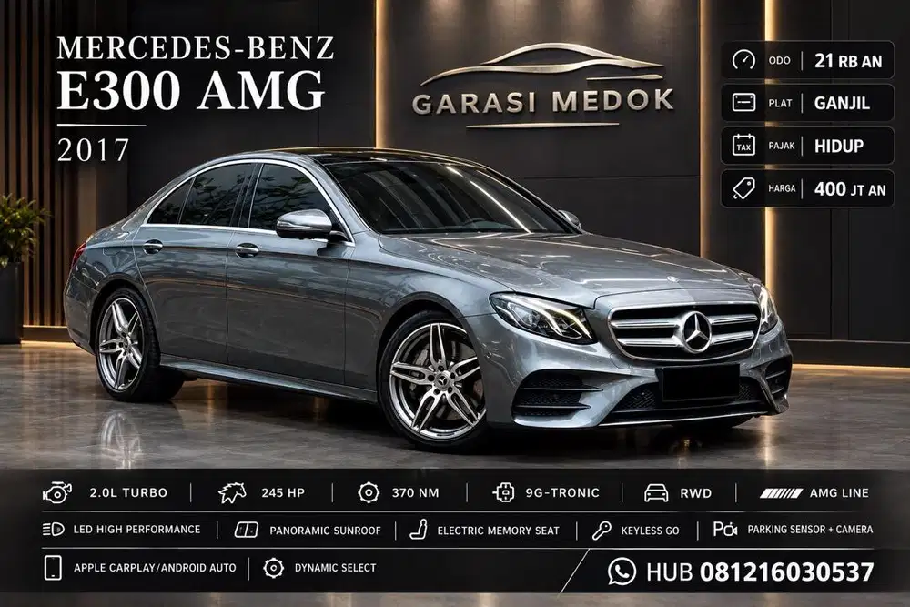 Mercedes Benz E300 E 300 AMG 2017 Antik Low KM Murah Bekas Ganjil Abu