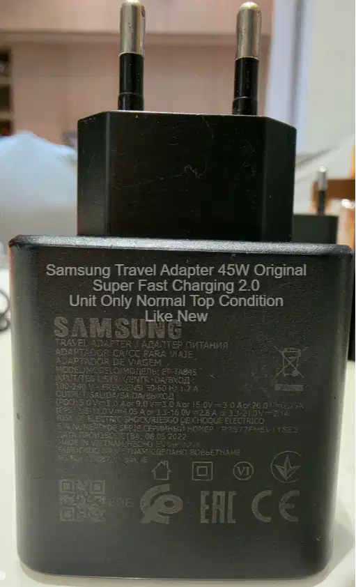 Samsung 45W Super Fast Charging Original EP-TA845 Charger Only