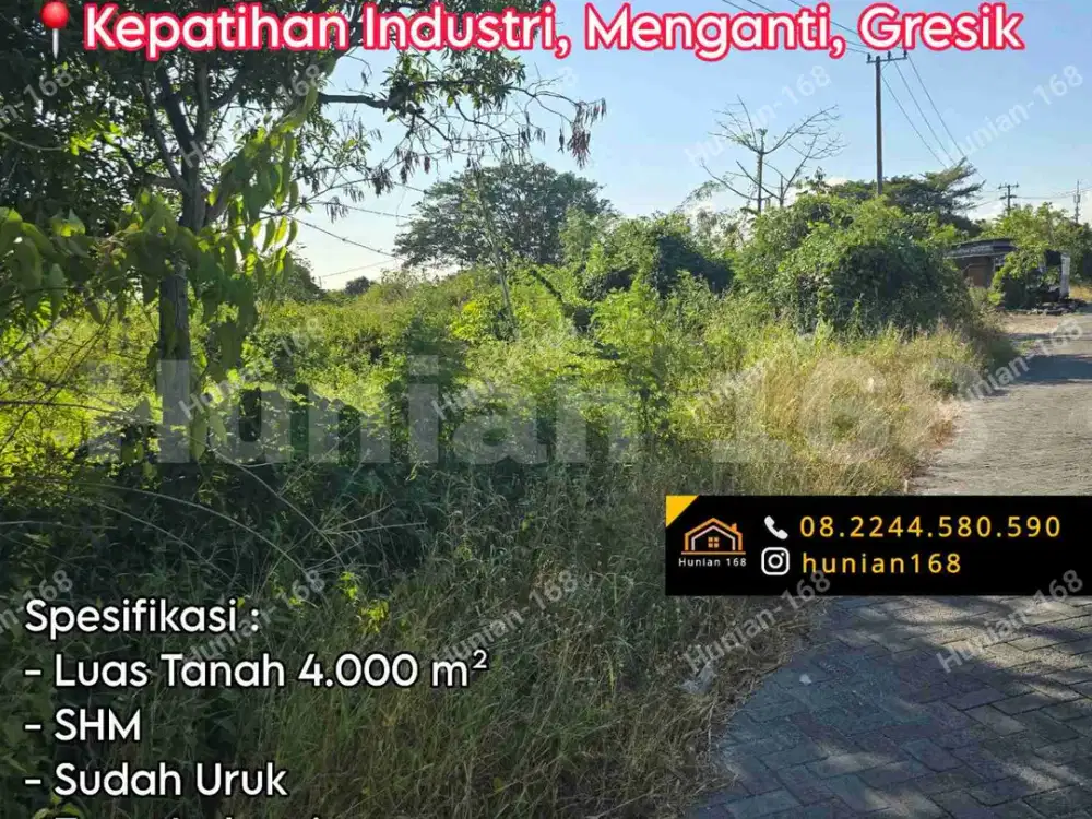 Jual Sewa Tanah Kavling Industri Kepatihan Industri Pelemwatu Menganti Gresik Surabaya Gudang Domas Boboh Pergudangan