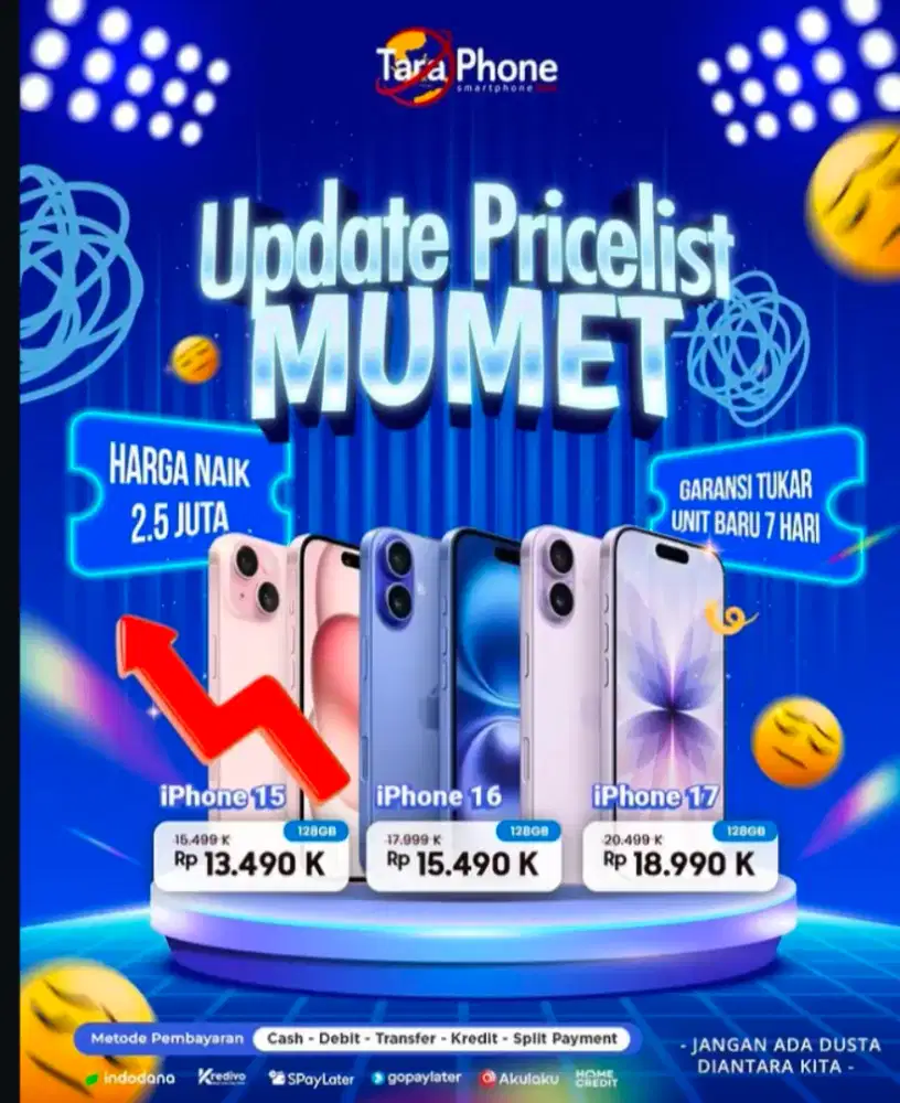 READY IPHONE NEW 15 ,128 GB,Bisa Cicilan melalui Home Credit