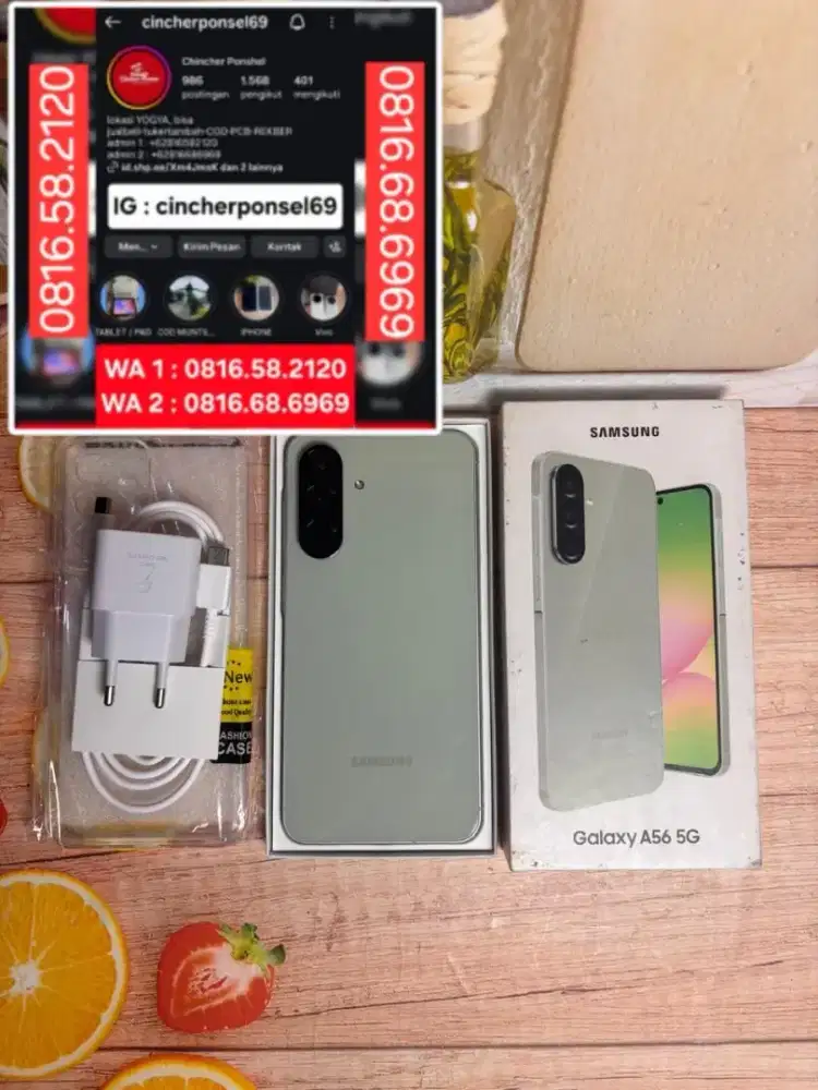 Jual hp LIKENEW SAMSUNG A56 5g 8/128 istimewa grns RESMI free adaptor