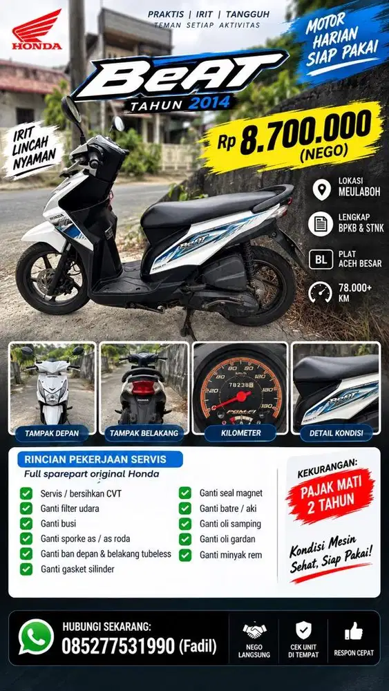 Honda Beat Bekas 2014