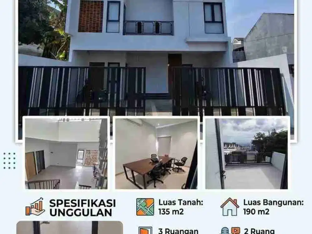 dijual rumah kantor di kolmas cimahi utara nego