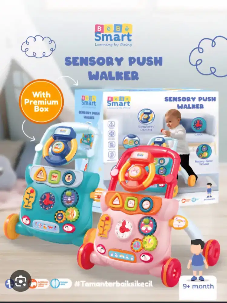 BEBE SMART SENSORY PUSH WALKER, 100% NEW, EKS KADO