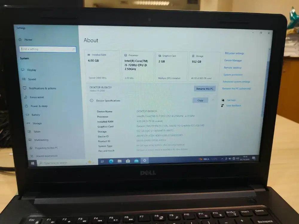 Dijual Murah Laptop Second Dell Vostro 14-3468