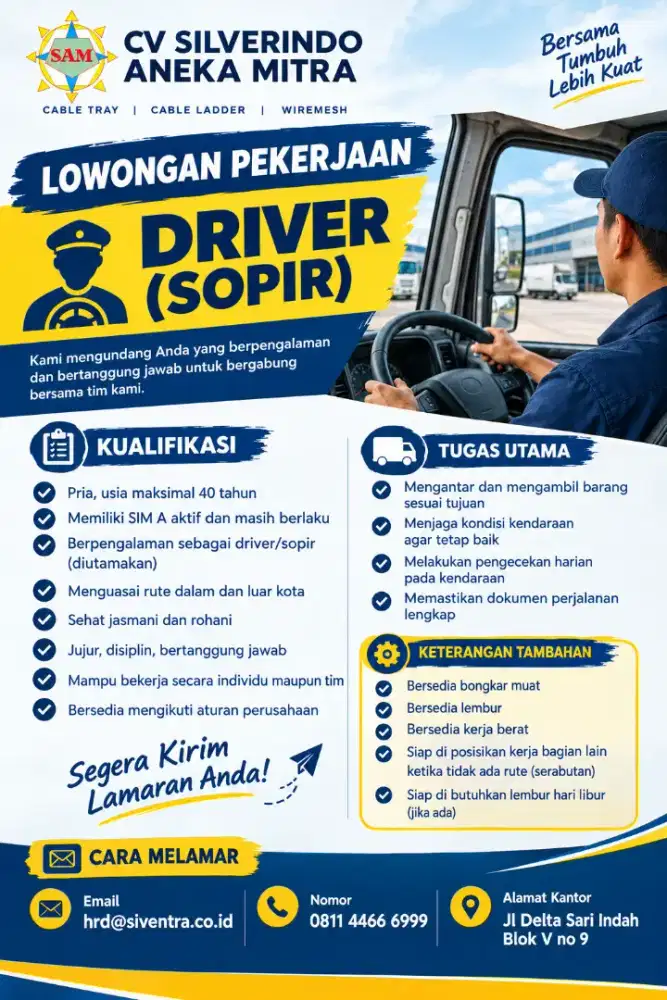 Lowongan pekerjaan driver (supir)