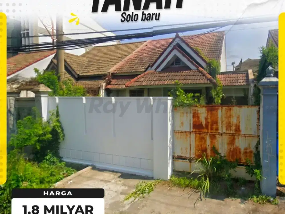 Dijual Tanah Bonus Bangunan Pinggir Jalan Besar di Solo Baru