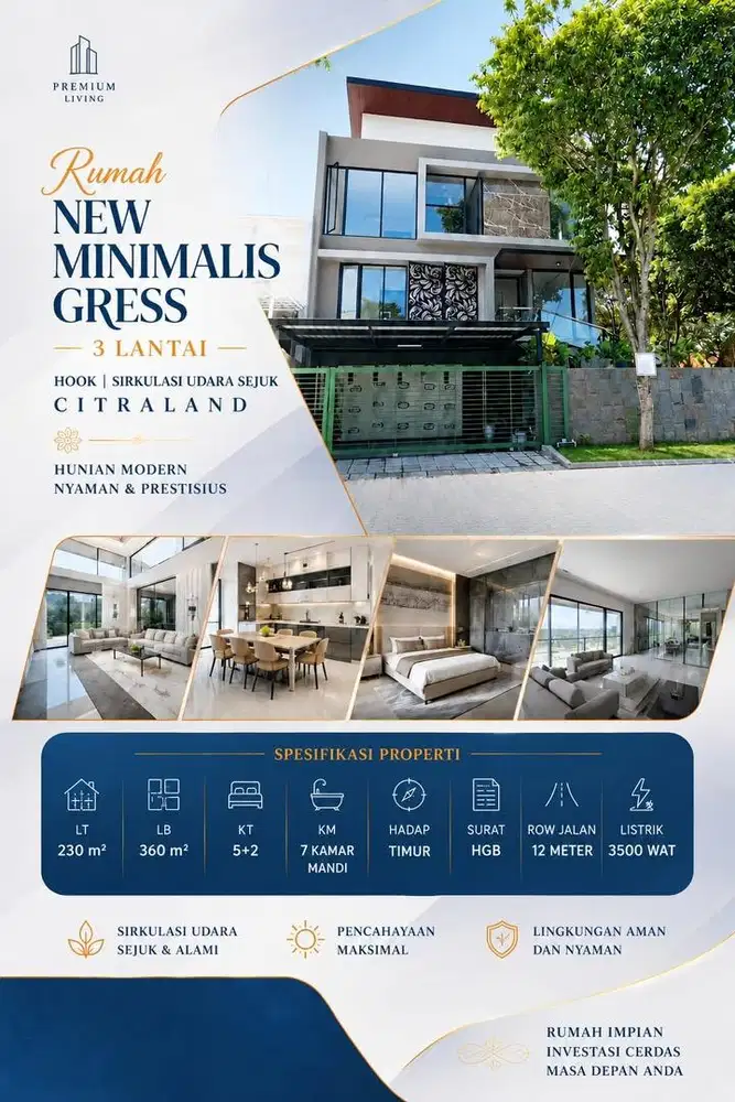 BARU GRES! RUMAH CITRALAND MODERN MINIMALIS 3 LANTAI BAGUS BEST DEAL