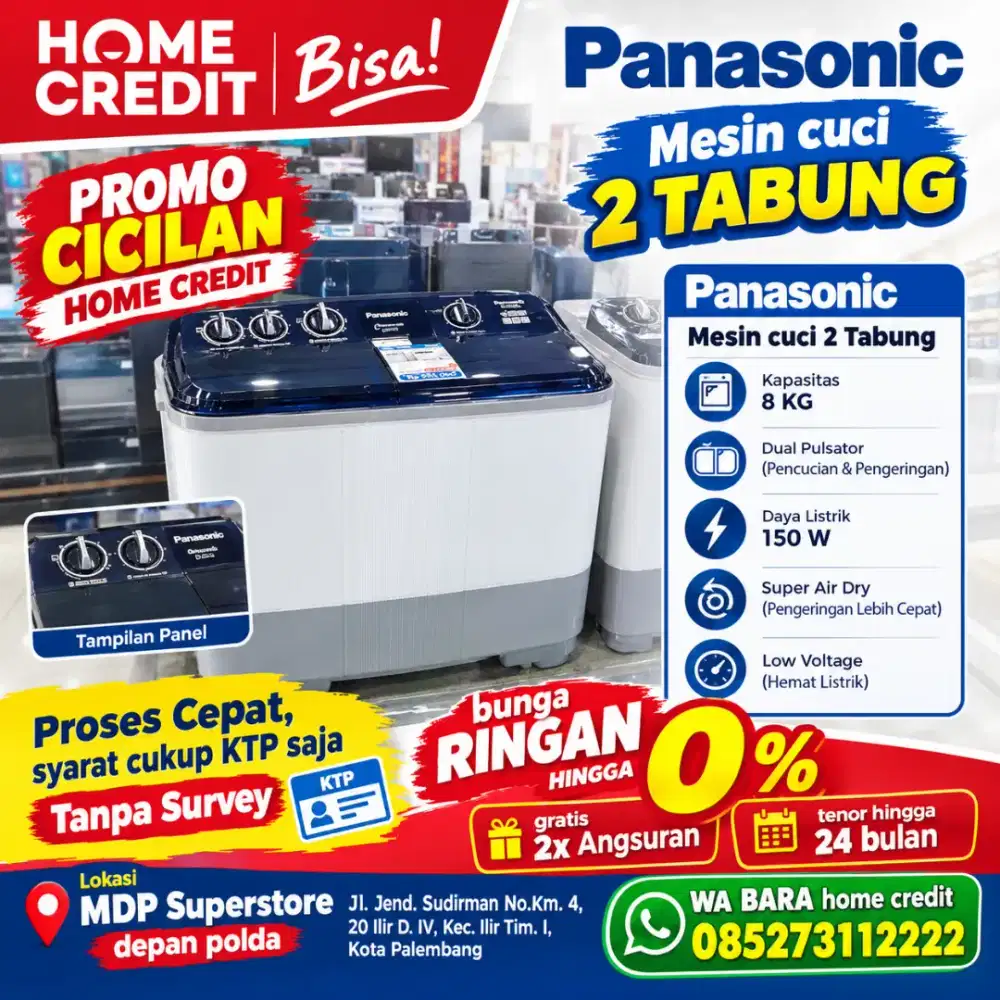 Mesin cuci panasonic 2 tabung promo tanpa dp