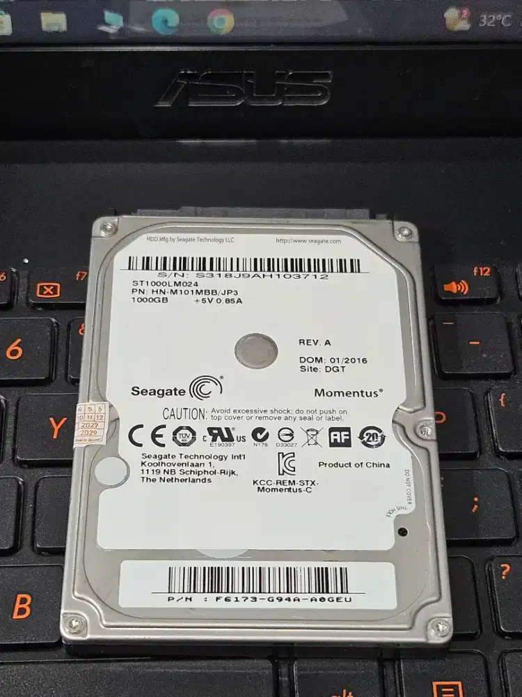 HDD laptop 1TB Seagate copotan 2,5inch sentinel 100%