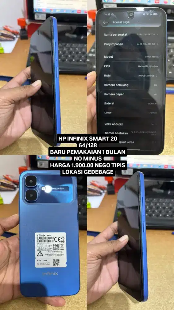 HP INFINIX SMART 20
64/128
BARU PEMAKAIAN 1 BULAN
NO MINUS