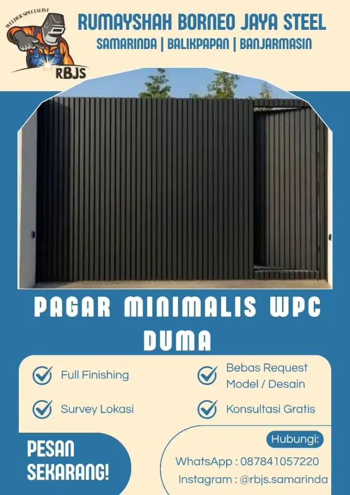 PAGAR MINIMALIS WPC DUMA | MODERN & CUSTOM