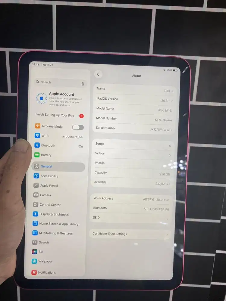 Ipad gen 11 256 ibox wifi