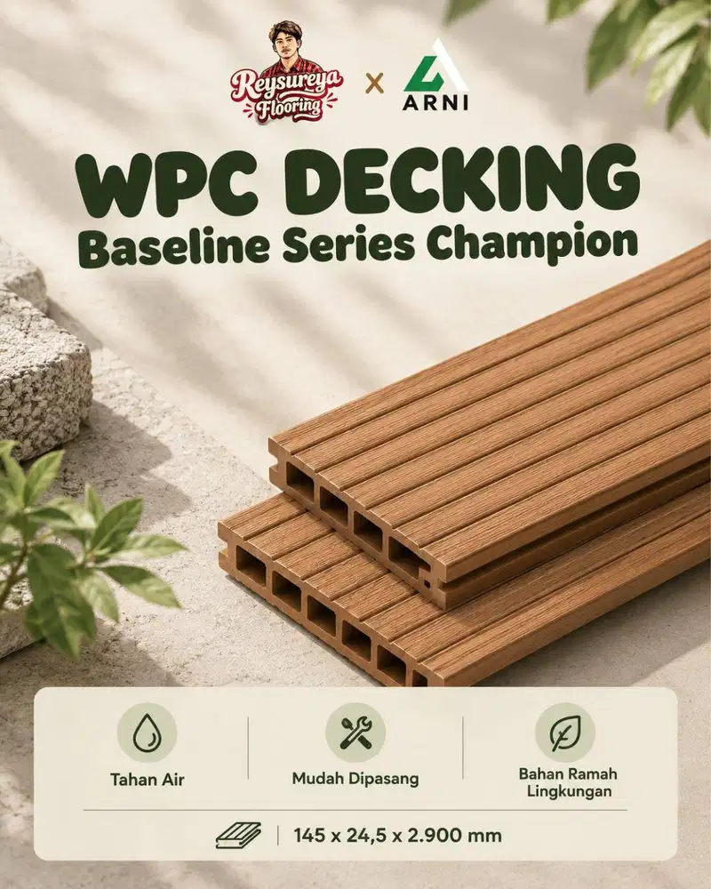 WPC Decking Baseline Series by CHAMPION/  Decking Outdoor Motif Kayu/