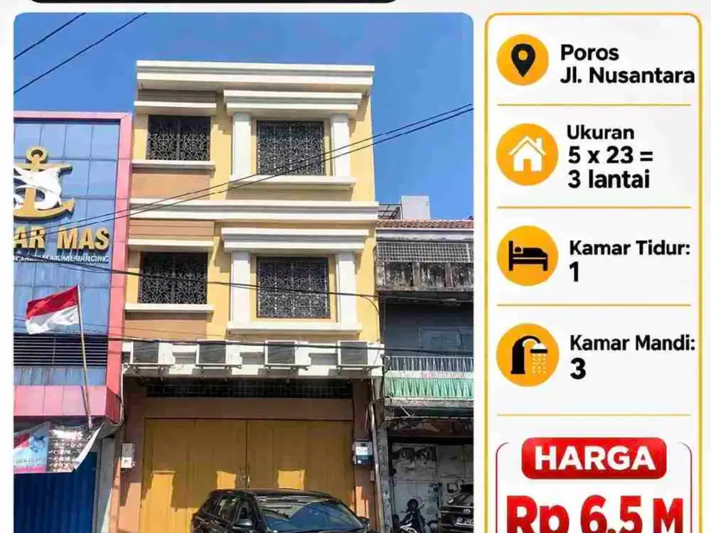Dijual Ruko 3 lantai Jl. Nusantara Makassar