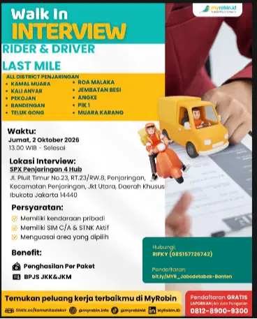 LOWONGAN KERJA SPX XPRESS PENJARINGAN AREA
