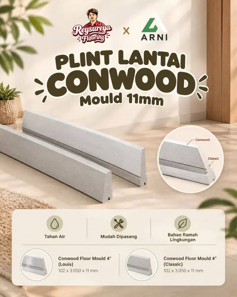 Plint Lantai Conwood Mould 11mm List Dinding Anti Rayap & Air Per Box