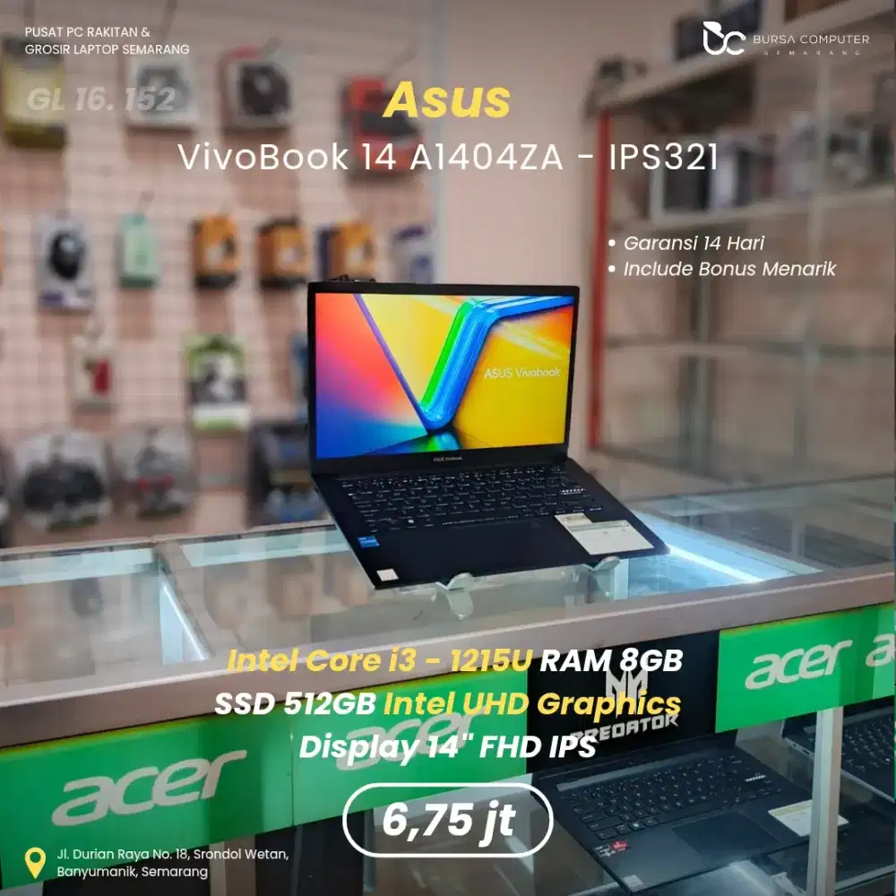 ASUS Vivobook 14 A1404ZA | Core i3 1215U 8GB 512GB