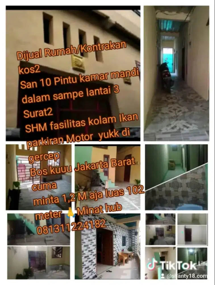 Dijual Rumah/Kontrakan 10 pintu lengkap kamar mandi dalam Lb.306 m