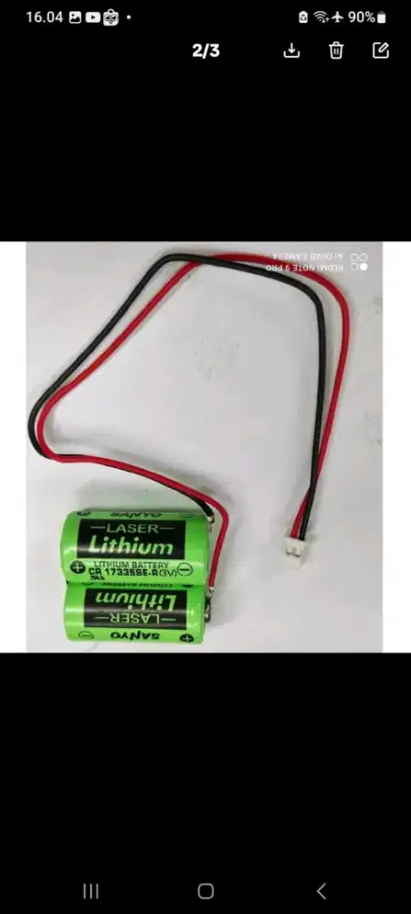 Sanyo Baterai Lithium CR 17335SE-R 3V With Plug Harga 1bh Baterai Baru