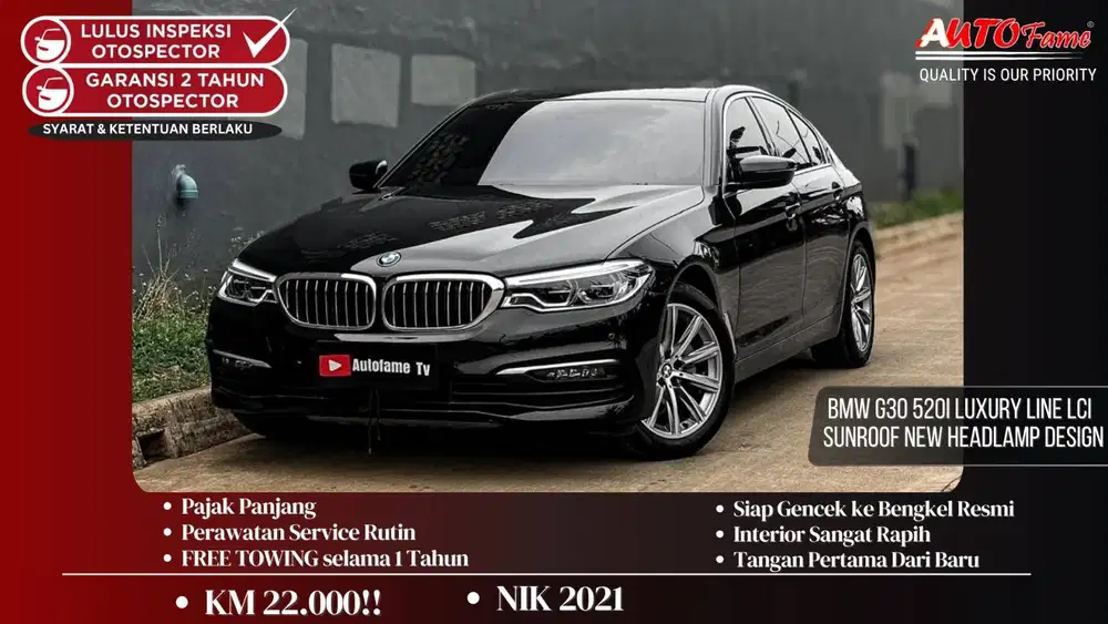 KM22RB  BMW G30 520i Luxury Line LCi Sunroof New Headlamp Design Black