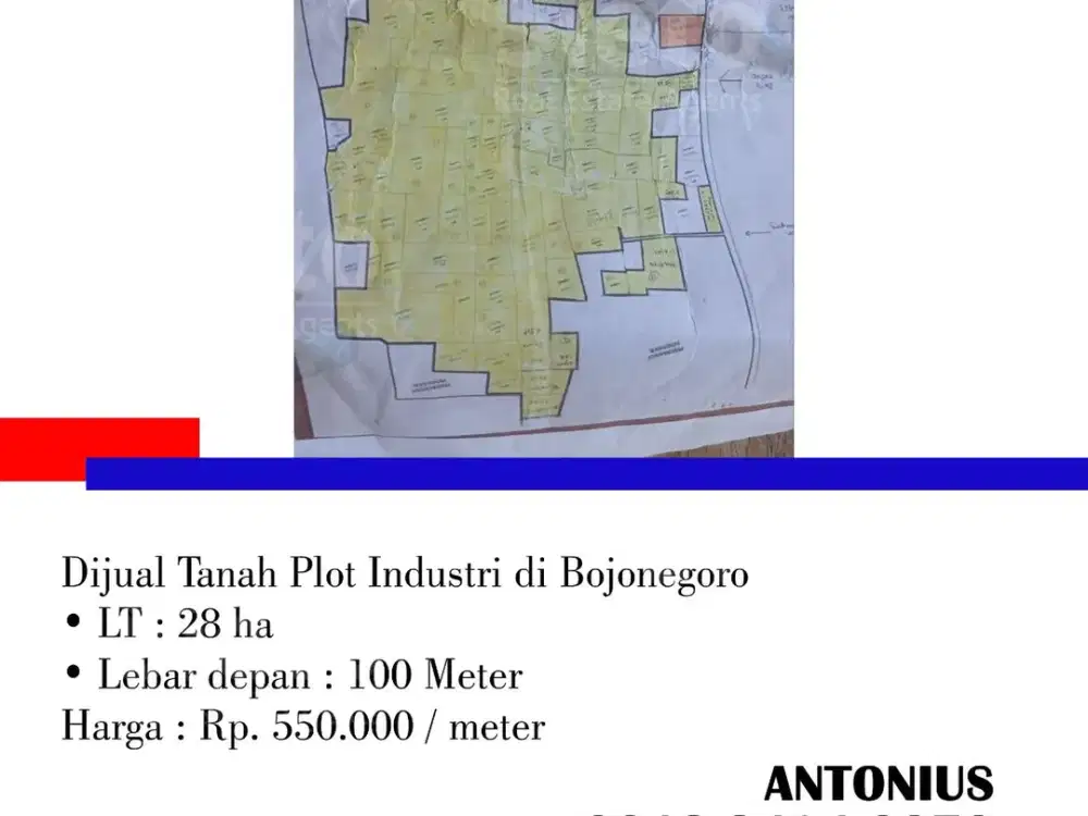 Dijual Tanah Plot Industri di Bojonegoro