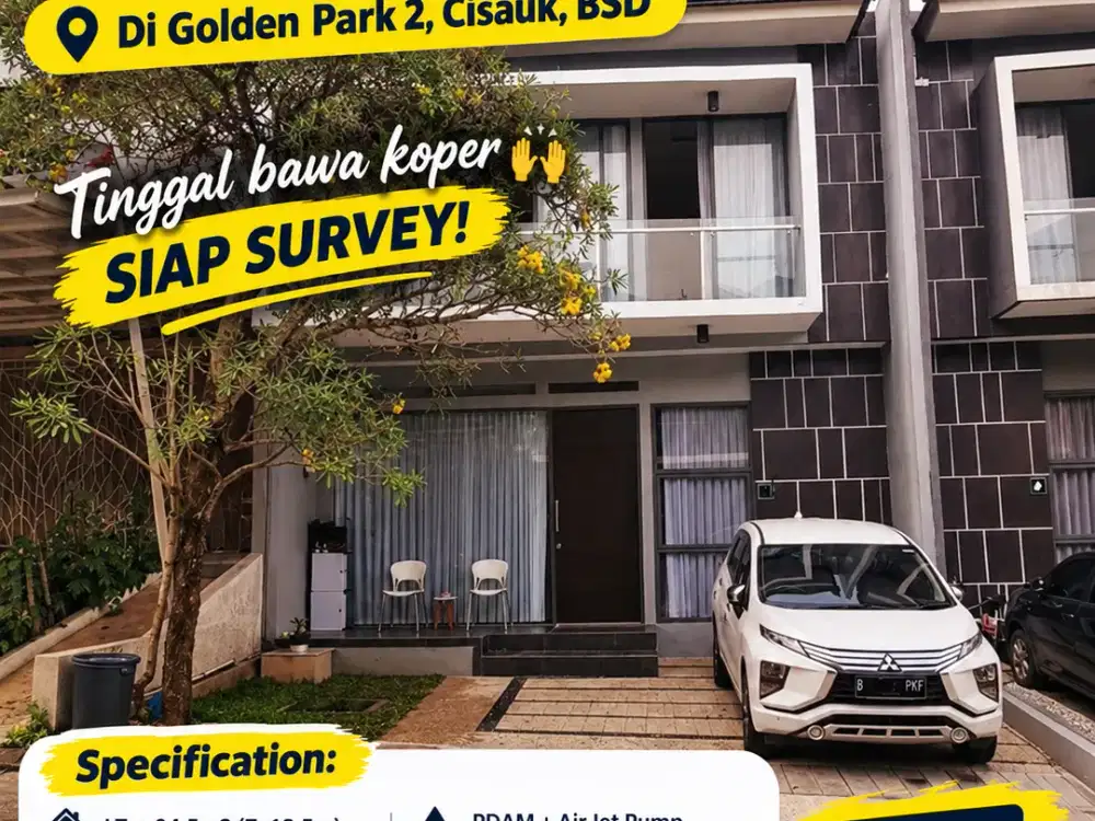 Rumah TERMURAH Dijual 2 Lantai Full Furnished Golden Park 2 Cisauk BSD, LT 94,5m²