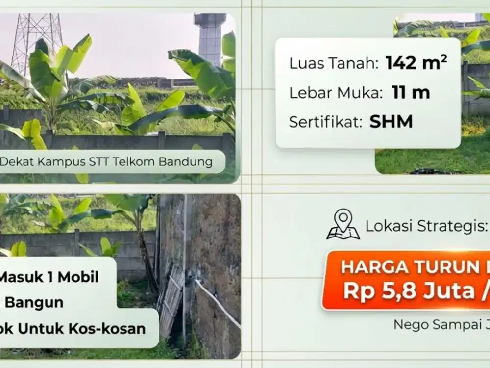 Dijual Tanah di Adhiyaksa Dekat Kampus STT Telkom Bandung