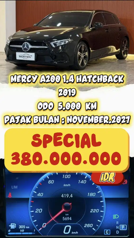 [ ODO 5.000 KM ] MERCEDES-BENZ A200 HATCHBACK AT 2019 MULUS TERAWAT